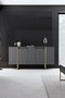 Hanah Home Consola Nogal y Oro 160cm x 35cm x 80cm - Mueble de Salón Elegante y Duradero